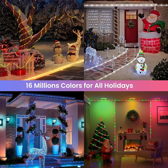 Alt view image 6 of 7 - RGB Color Changing Rope Lights Outdoor, 100ft 300LED Halloween String Light