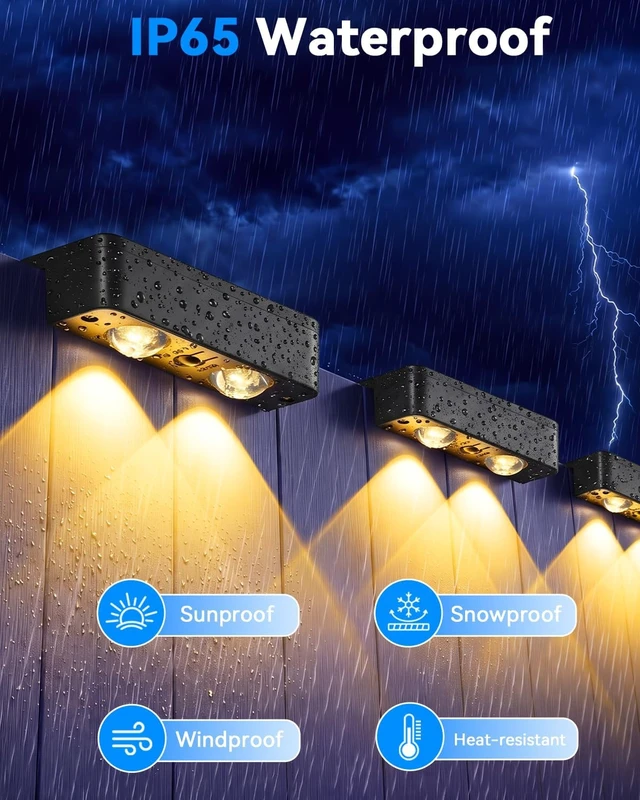 Alt view image 4 of 7 - Fence Lights Solar Powered with Remote 16 Pack, 60 Lumen 9 Fixed Colors