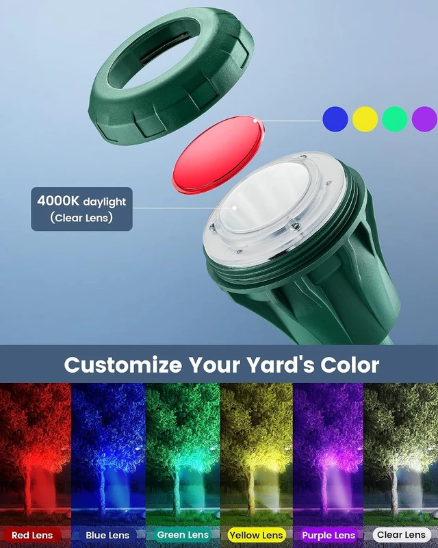Alt view image 4 of 7 - SURAIELEC Halloween Spotlights Outdoor, 800LM, 5 Lenses, ETL Listed, 2 Pack