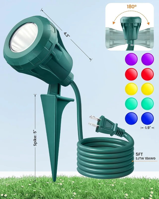 Alt view image 7 of 7 - SURAIELEC Halloween Spotlights Outdoor, 800LM, 5 Lenses, ETL Listed, 2 Pack