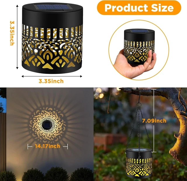 Alt view image 2 of 7 - 4 Pack Solar Fence Lights Outdoor, Metal Solar Powered Wall Deck Step Light