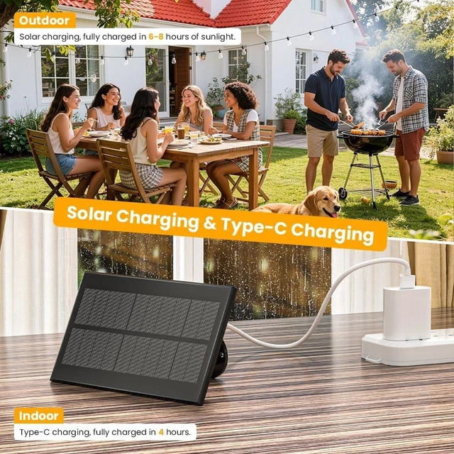 Alt view image 4 of 7 - FOOMAN 100FT Solar String Lights Outdoor Waterproof IP65 with USB-Charging