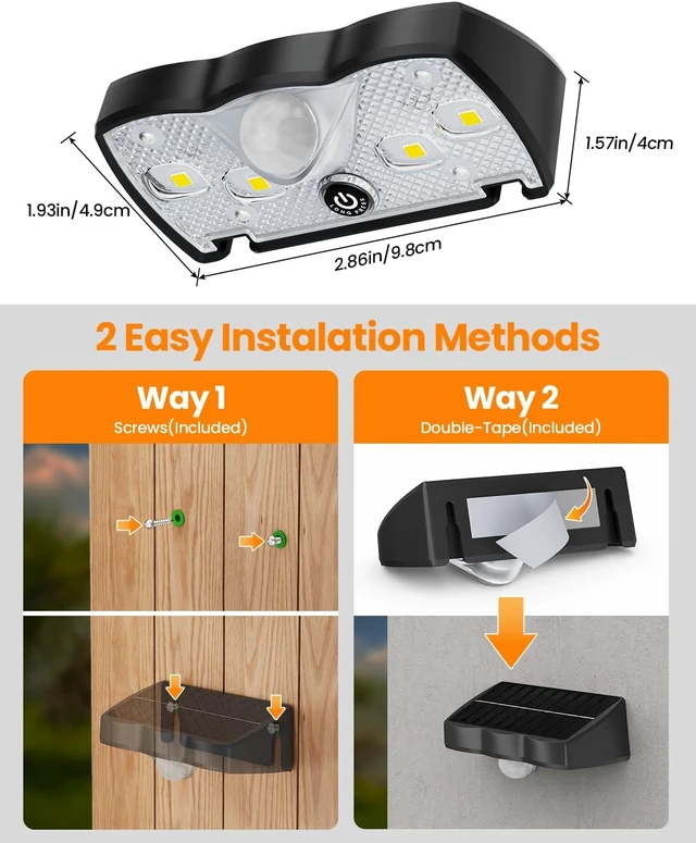 Alt view image 4 of 7 - VOLISUN Motion Sensor Solar Fence Lights Outdoor 12 Pack, IP65 Waterproof, 3 Modes (High/Low/Steady-On) Dusk to Dawn Backyard Lights, 6000K Cool White Motion Sensor Outdoor Lights for Garden Yard Deck