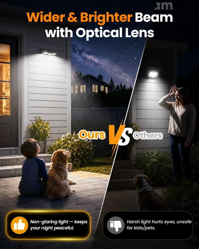 Alt view image 7 of 7 - VOLISUN Motion Sensor Solar Fence Lights Outdoor 12 Pack, IP65 Waterproof, 3 Modes (High/Low/Steady-On) Dusk to Dawn Backyard Lights, 6000K Cool White Motion Sensor Outdoor Lights for Garden Yard Deck