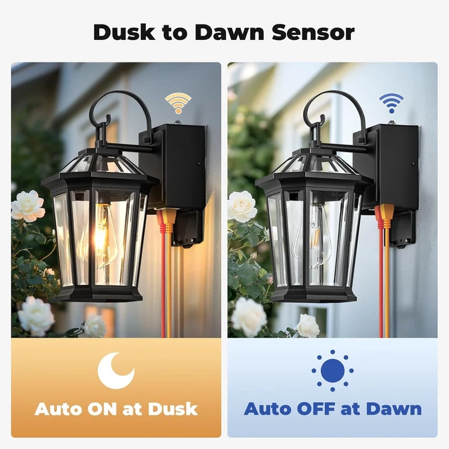 Alt view image 3 of 7 - Gleamz Black Dusk to Dawn Outdoor Light with GFCI Outlet, Aluminum