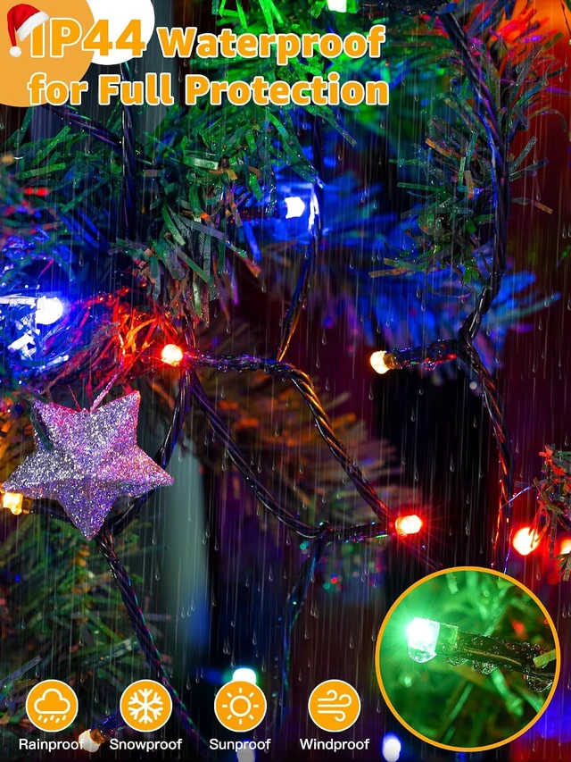 Alt view image 5 of 7 - BrightChristmas 328 FT 1000 LED Christmas Lights, Waterproof Outdoor String Lights with Remote and Timer, Christmas Tree Lights with 8 Modes Dimmable, Fairy Lights for Holiday Decor (Multicolor)