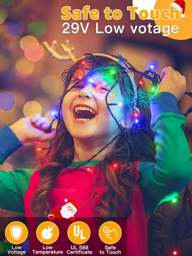 Alt view image 7 of 7 - BrightChristmas 328 FT 1000 LED Christmas Lights, Waterproof Outdoor String Lights with Remote and Timer, Christmas Tree Lights with 8 Modes Dimmable, Fairy Lights for Holiday Decor (Multicolor)