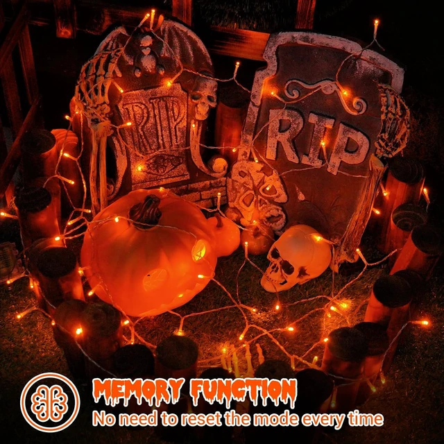 Alt view image 6 of 7 - QITONG Halloween String Lights,1000 LED 328ft Orange