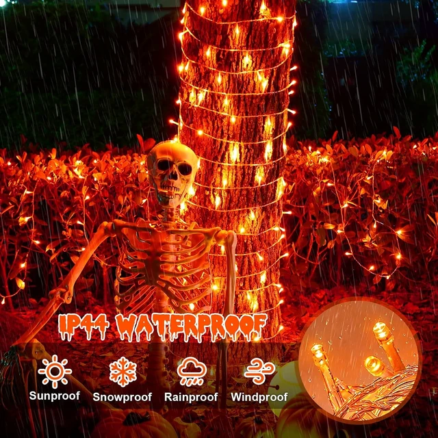 Alt view image 5 of 7 - QITONG Halloween String Lights,1000 LED 328ft Orange