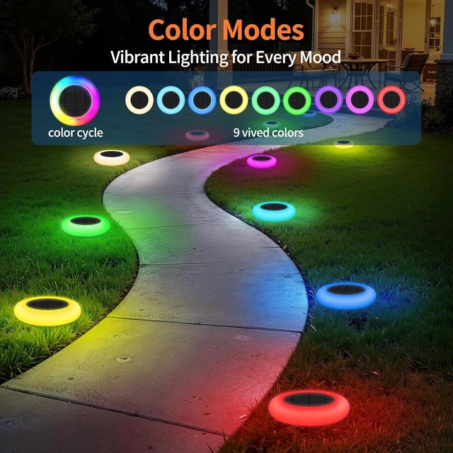 Alt view image 3 of 7 - Lightonight Solar Path Lights 6 Pack Waterproof, Color Changing