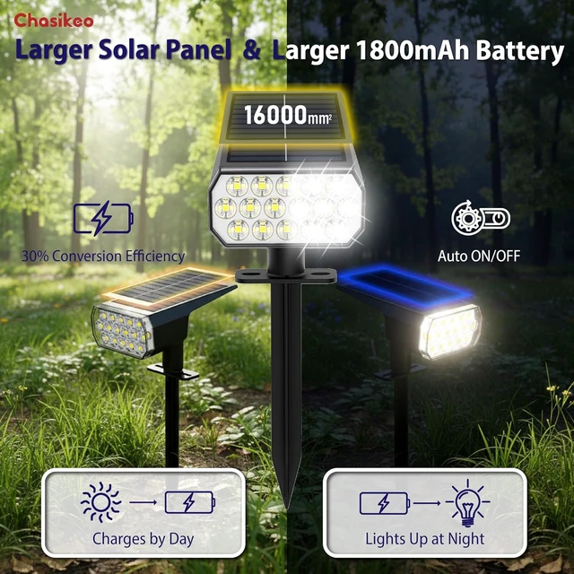 Alt view image 2 of 7 - Solar Lights Outdoor Waterproof, LED Solar Spot Lights Outdoor