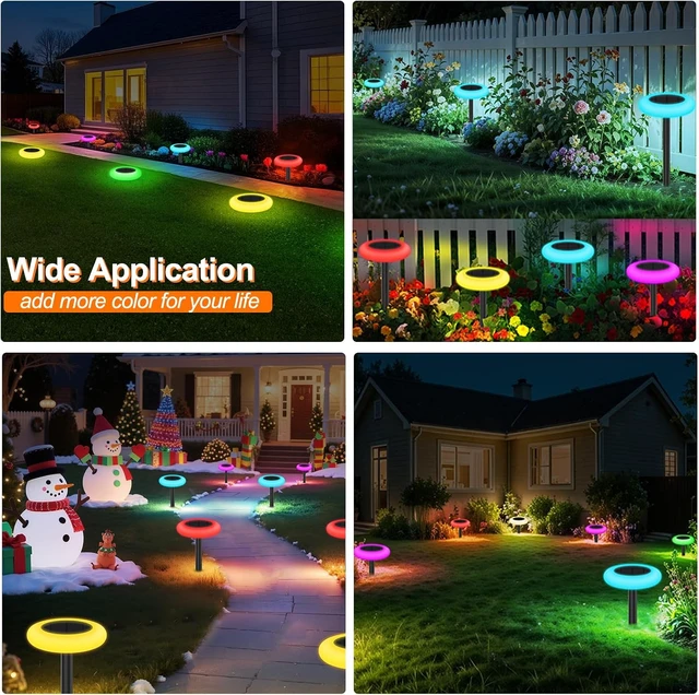 Alt view image 7 of 7 - Lightonight Solar Path Lights 6 Pack Waterproof, Color Changing
