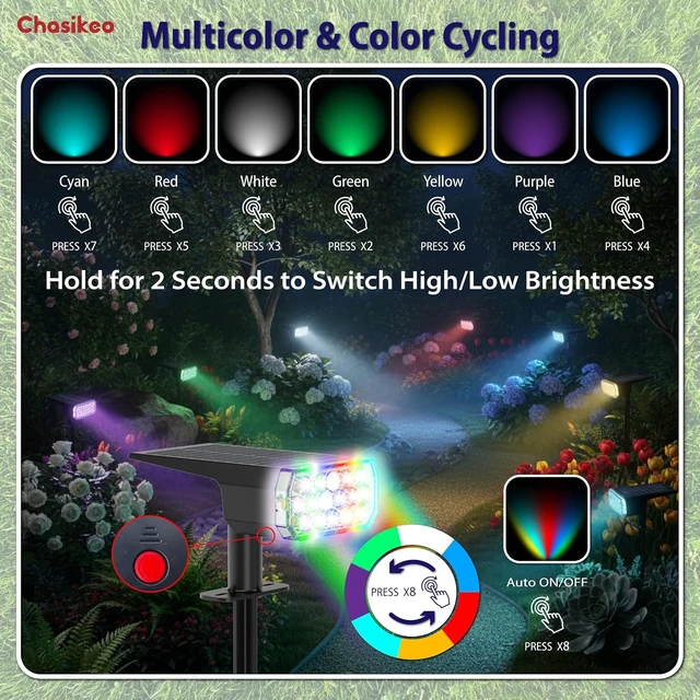 Alt view image 3 of 7 - Solar Lights Outdoor Waterproof, LED Solar Spot Lights Outdoor
