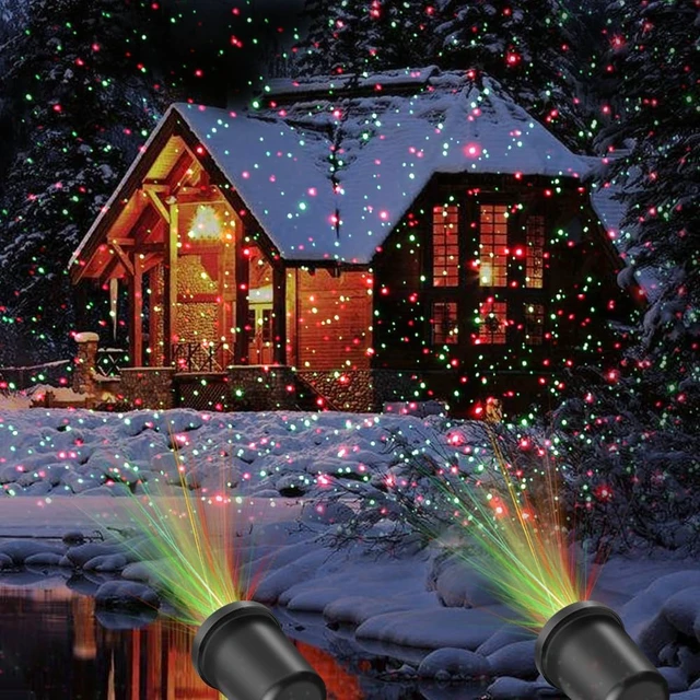 Alt view image 5 of 6 - Christmas Laser Light Projector Red and Green Star Laser Lights Show with Timer for Outdoor Decorations Waterproof Landscape Lighting for Christmas and Holidays