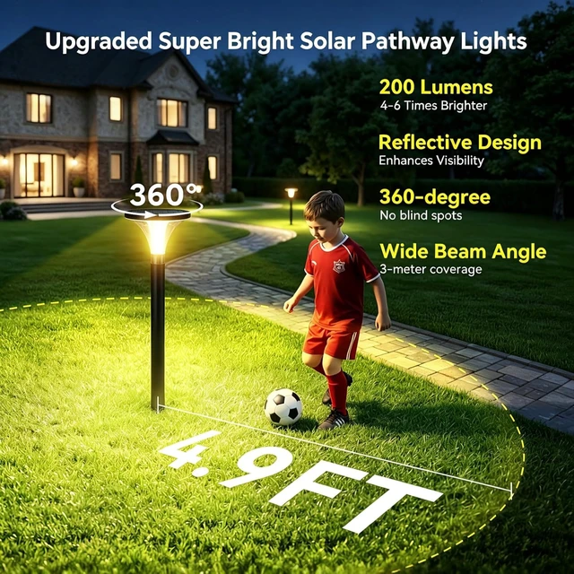Alt view image 2 of 7 - 29" Tall Solar Lights Outdoor Waterproof, 200LM Ultra Bright