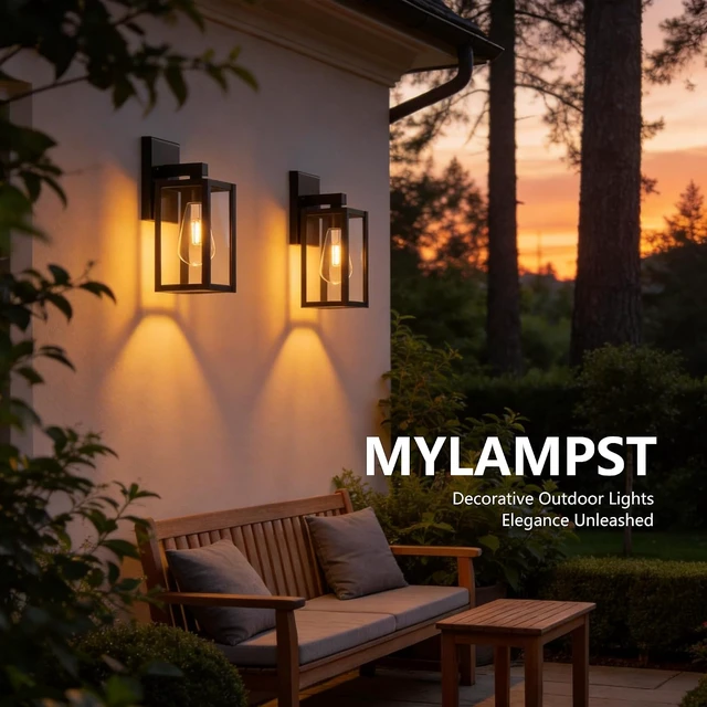 Alt view image 5 of 7 - Outdoor Wall Light Fixtures Anti-Rust Porch Lights Outdoor Waterproof Exterior Lighting Fixtures Front Door Wall Lantern for House