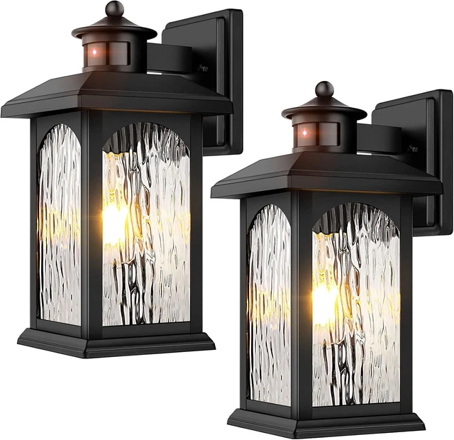 Main image of FILIYANO Motion Sensor Outdoor Wall Lights, Dusk to Dawn, Black, 2 Pack
