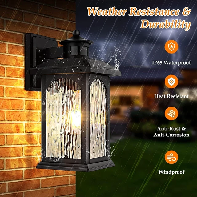 Alt view image 2 of 7 - FILIYANO Motion Sensor Outdoor Wall Lights, Dusk to Dawn, Black, 2 Pack