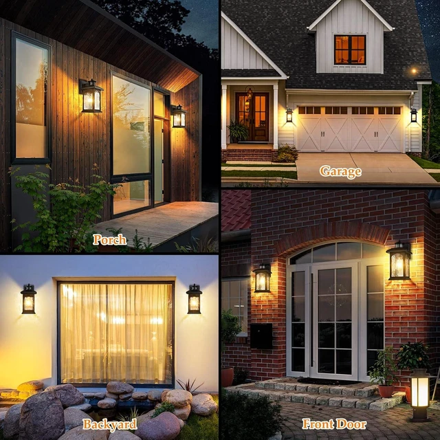 Alt view image 7 of 7 - FILIYANO Motion Sensor Outdoor Wall Lights, Dusk to Dawn, Black, 2 Pack