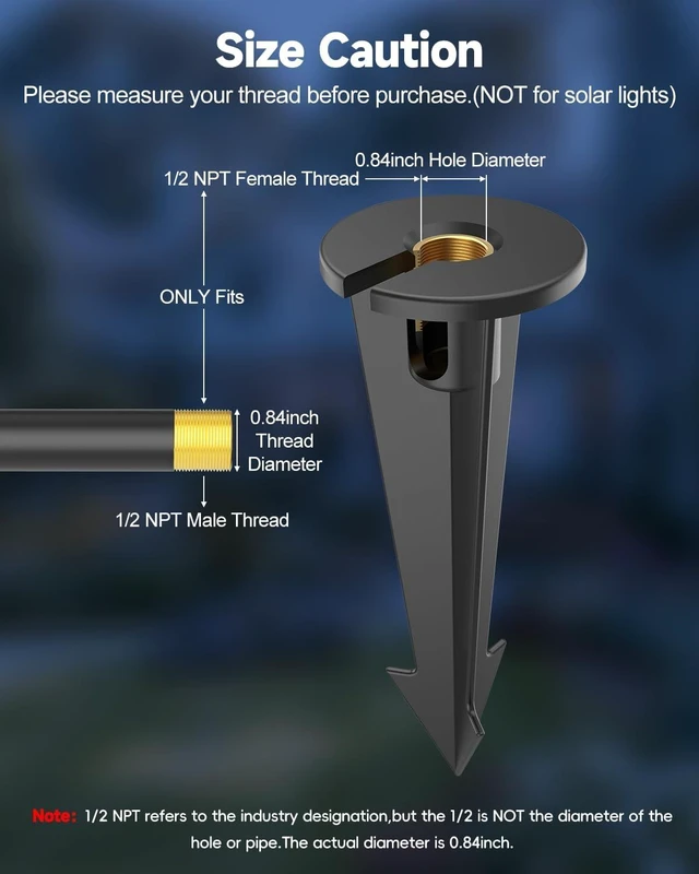Alt view image 2 of 7 - Landscape Lighting Stakes, 1/2 NPT Landscape Light Stakes 10pcs