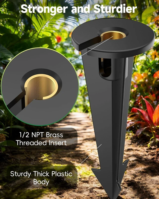 Alt view image 3 of 7 - Landscape Lighting Stakes, 1/2 NPT Landscape Light Stakes 10pcs