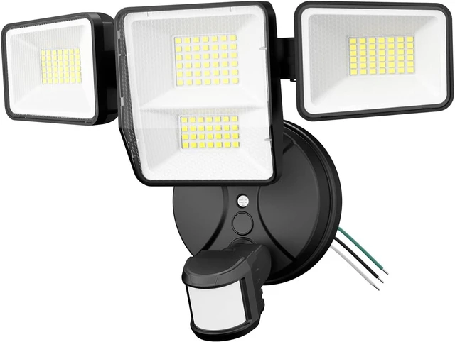Main image of 70W 7000LM Security Lights Outdoor, 4-Head LED Motion Sensor Light, Hardwired Dusk to Dawn Flood Light, 6500K Daylight, IP65 Waterproof, 3 Modes for Yard Garage Porch (1)
