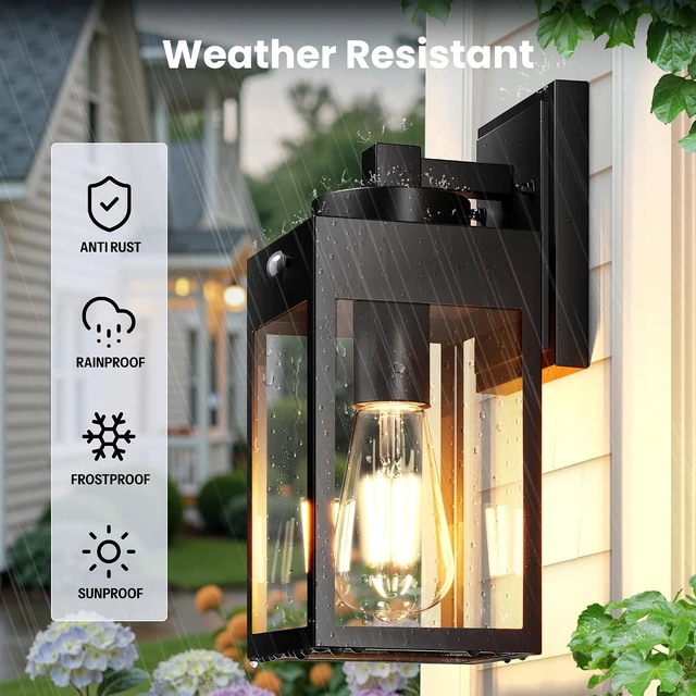 Alt view image 6 of 7 - Gleamz 2-Pack Motion Sensor Exterior Light Fixtures Wall Mount for House