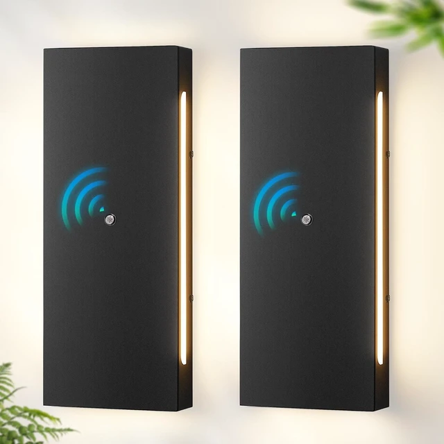 Main image of Dusk to Dawn Outdoor Wall Lights, Modern Led Porch Lights, 15.7 in