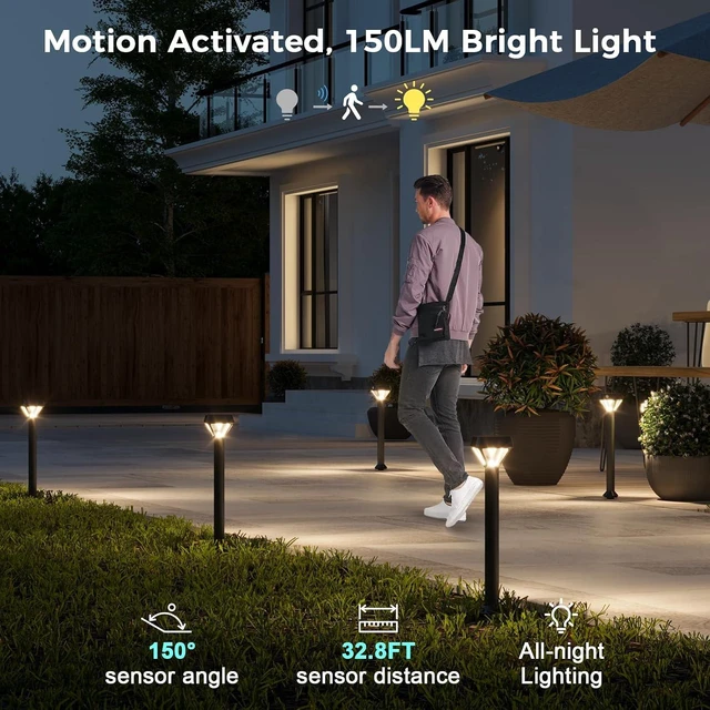Alt view image 5 of 7 - XMCOSY+ Smart Solar Lights Outdoor Waterproof, Motion Sensor Lights 4 Pack