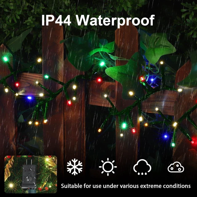 Alt view image 5 of 7 - LAMPHOME 500 LED Christmas Outdoor Twinkle String Lights Extendable Holiday Decoration,Plug in Lights with 10 Functions and Timer Waterproof for Outdoor Home Party Bedroom-Warm White&Multicolour