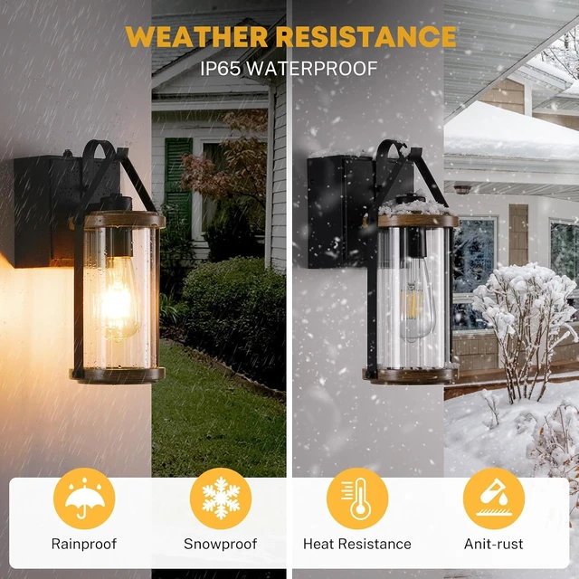 Alt view image 5 of 7 - Porch Light with Outlet GFCI Dusk to Dawn Outdoor Lighting Black