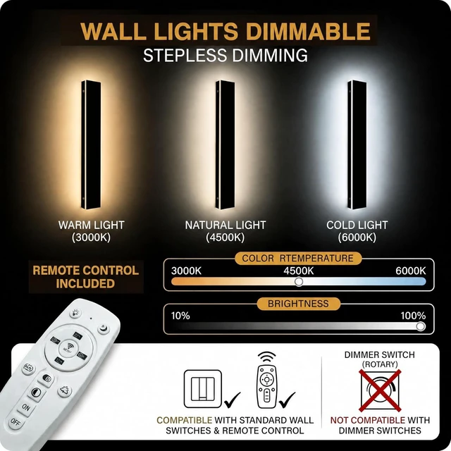 Alt view image 2 of 7 - Picico 2 Pack 31in Modern Outdoor Wall Light,IP65 Waterproof LED Sconce
