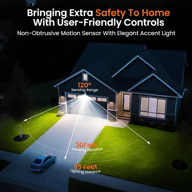 Alt view image 3 of 6 - USB Rechargeable Motion Sensor Light Outdoor, 4000mAh Built-in Battery 600 Lumen Spotlight, IP65 Waterproof Cordless Wall Light for Porch Garage House