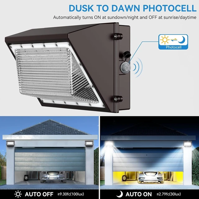 Alt view image 3 of 7 - 160W LED Wall Pack Light with Dusk to Dawn Photocell, 1 Pack