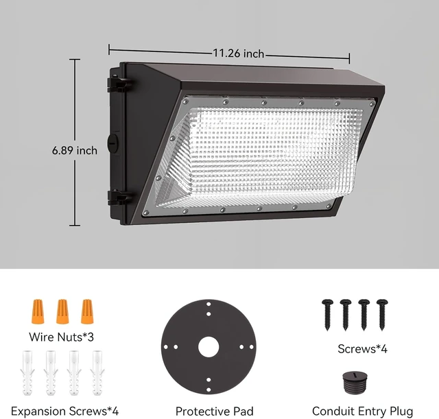 Alt view image 7 of 7 - 160W LED Wall Pack Light with Dusk to Dawn Photocell, 1 Pack