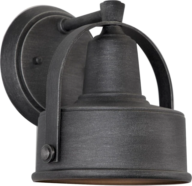 Main image of DESIGNERS FOUNTAIN Portland Outdoor Light Fixture, 8 Inch Exterior Wall Lantern Sconce for Front Door, Patio and Porch, Weathered Pewter, 33121-WP