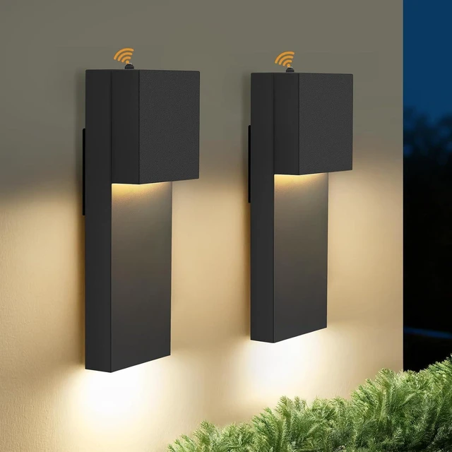 Main image of tewei 15'' Modern LED Outdoor Wall Sconce, Black Dusk to Dawn Wall Lights