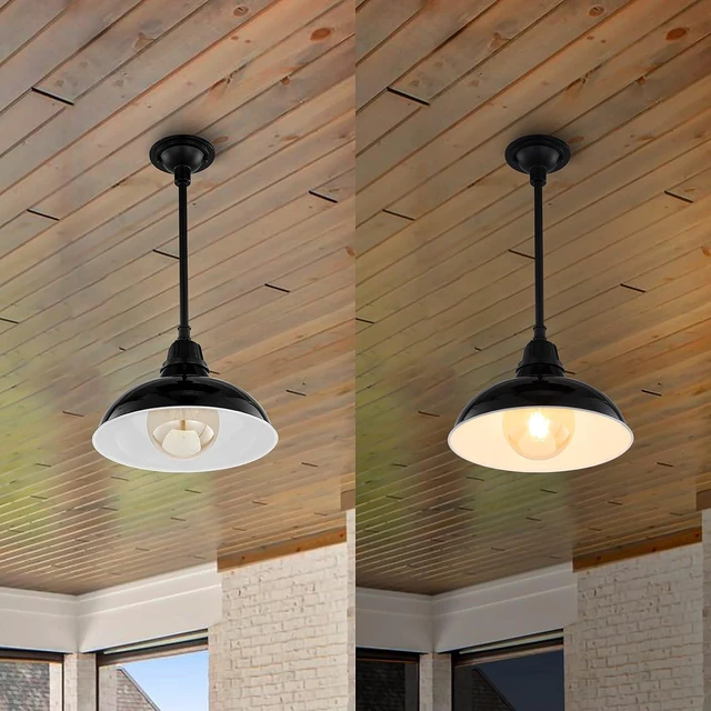 Alt view image 5 of 7 - JONATHAN Y Jasper 1-Light Farmhouse 12.25" Metal Pendant, Black