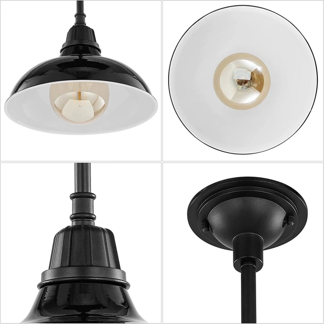 Alt view image 6 of 7 - JONATHAN Y Jasper 1-Light Farmhouse 12.25" Metal Pendant, Black