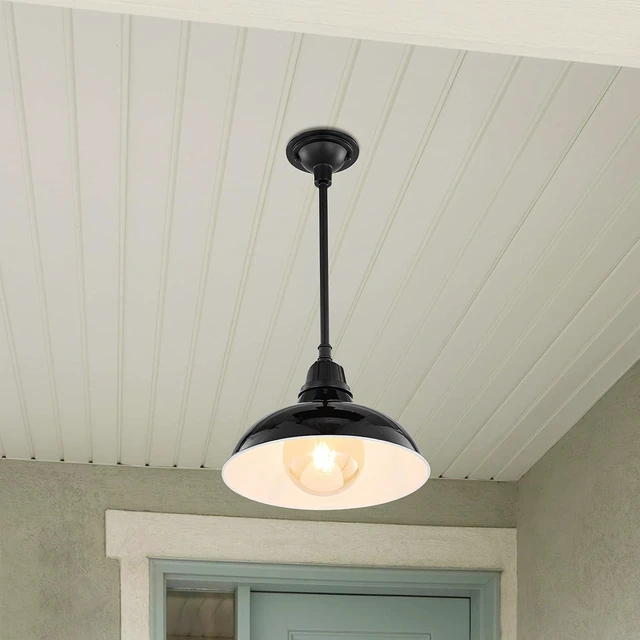 Alt view image 7 of 7 - JONATHAN Y Jasper 1-Light Farmhouse 12.25" Metal Pendant, Black