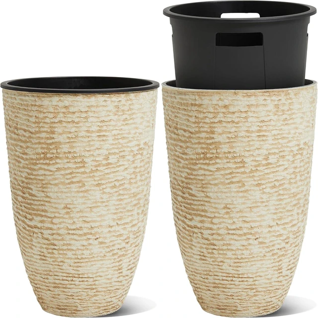 Main image of Worth 21" Tall Plant Pots Large Planters for Indoor Outdoor Plants Set of 2