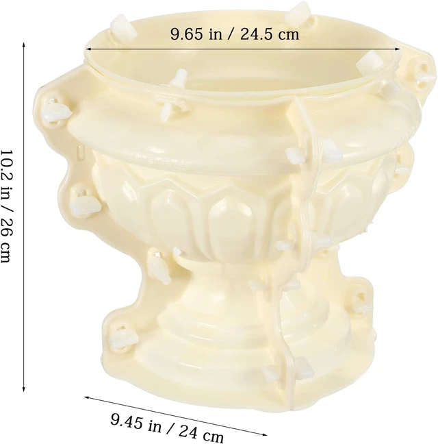 Alt view image 2 of 7 - Milisten Concrete Planter Mold, 9.65×10.2 in Reusable Cement Flower Pot, DIY Garden Decor for Planters, Birdbaths and Statues, Durable Plastic Molds for Beginners and Professionals