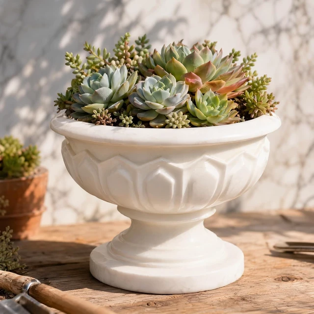 Alt view image 6 of 7 - Milisten Concrete Planter Mold, 9.65×10.2 in Reusable Cement Flower Pot, DIY Garden Decor for Planters, Birdbaths and Statues, Durable Plastic Molds for Beginners and Professionals