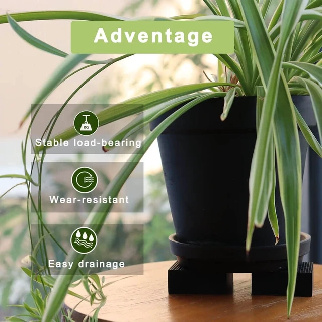 Alt view image 3 of 7 - Invisible Rubber Pot Feet Square Non-Slip Risers Elevate 3/4 Inch for Drainage & Airflow, 12 Pack Solid Pot Risers for Indoor & Outdoor Planters, Garden, Patio, Deck Use (2" Size)