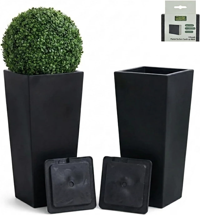 Main image of GreenShip 27" Tall Planters for Outdoor Indoor, Set of 2 with Drainage