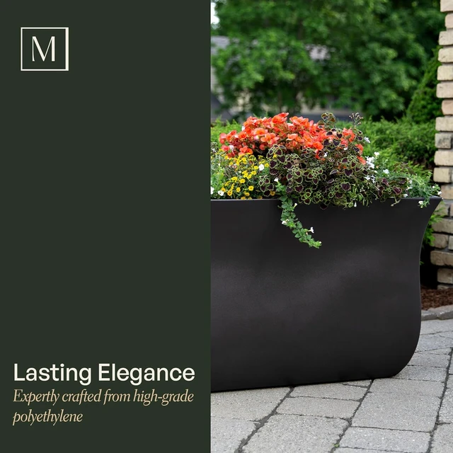 Alt view image 5 of 7 - Mayne 5875-B Polyethylene Planter, Black,36x16