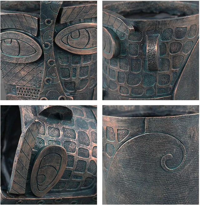 Alt view image 5 of 7 - Bronze Abstract Face Planter Pots Unique Head Plant Pots Funny Face Flower Pot for Indoor Plants Home Art Table Decoration
