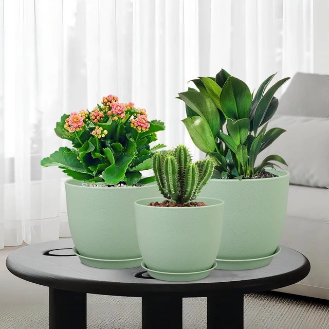 Alt view image 7 of 7 - WSMKSZ 12/10/9 inch Large Plant Pots for Indoor Plants, 3 Pack Flower Pots
