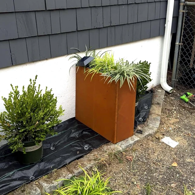 Alt view image 4 of 7 - Corten Steel Rectangular Planter 30" L x 12" W x 24"H Steel Outdoor Planter
