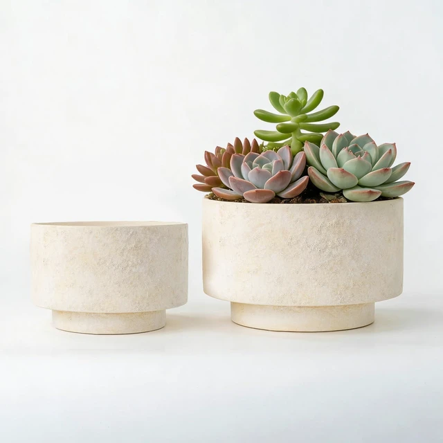 Main image of Succulent Pots, 8"+6" Plant Pots, Ceramic Planters for Indoor Plants